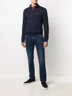 cable knit half-zip jumper