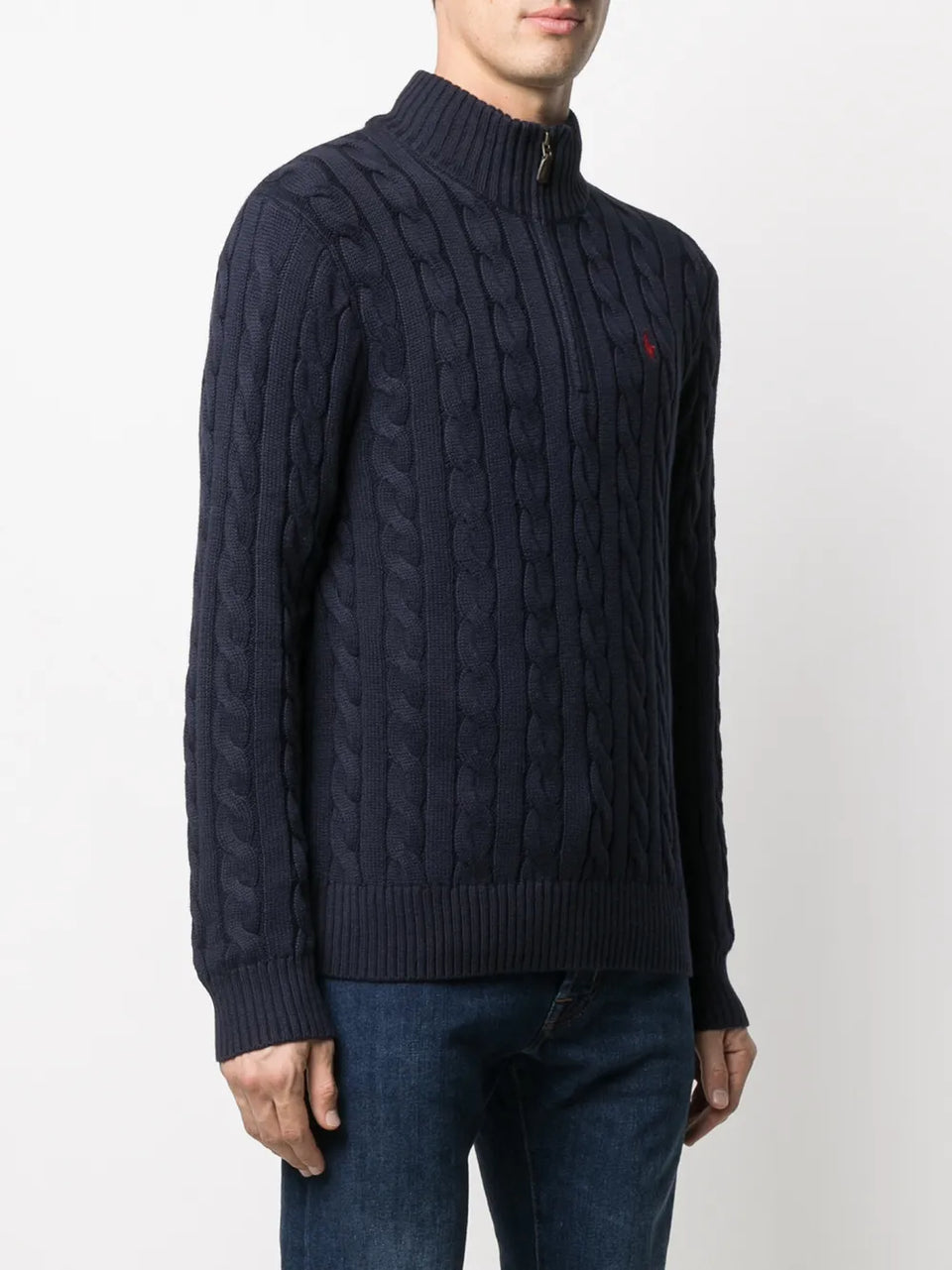 cable knit half-zip jumper