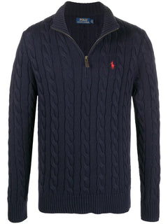 cable knit half-zip jumper