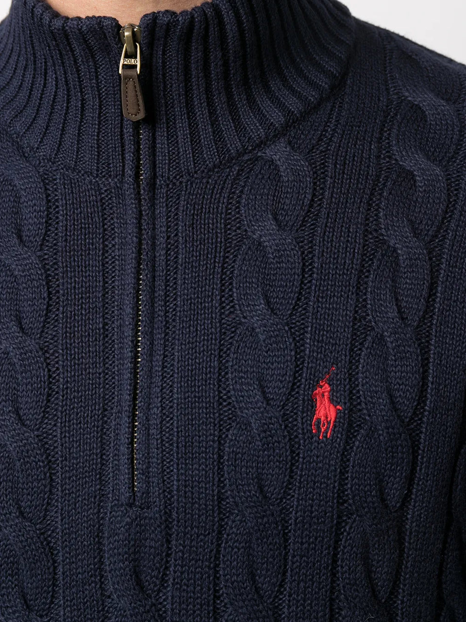 cable knit half-zip jumper