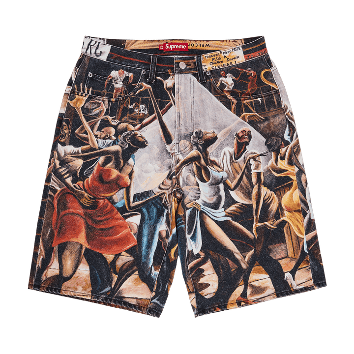 Supreme x Ernie Barnes Baggy Denim Shorts Dance