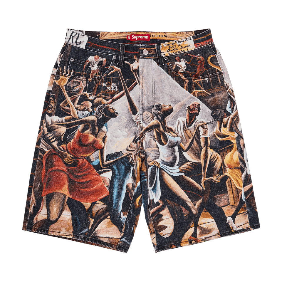 Supreme x Ernie Barnes Baggy Denim Shorts Dance