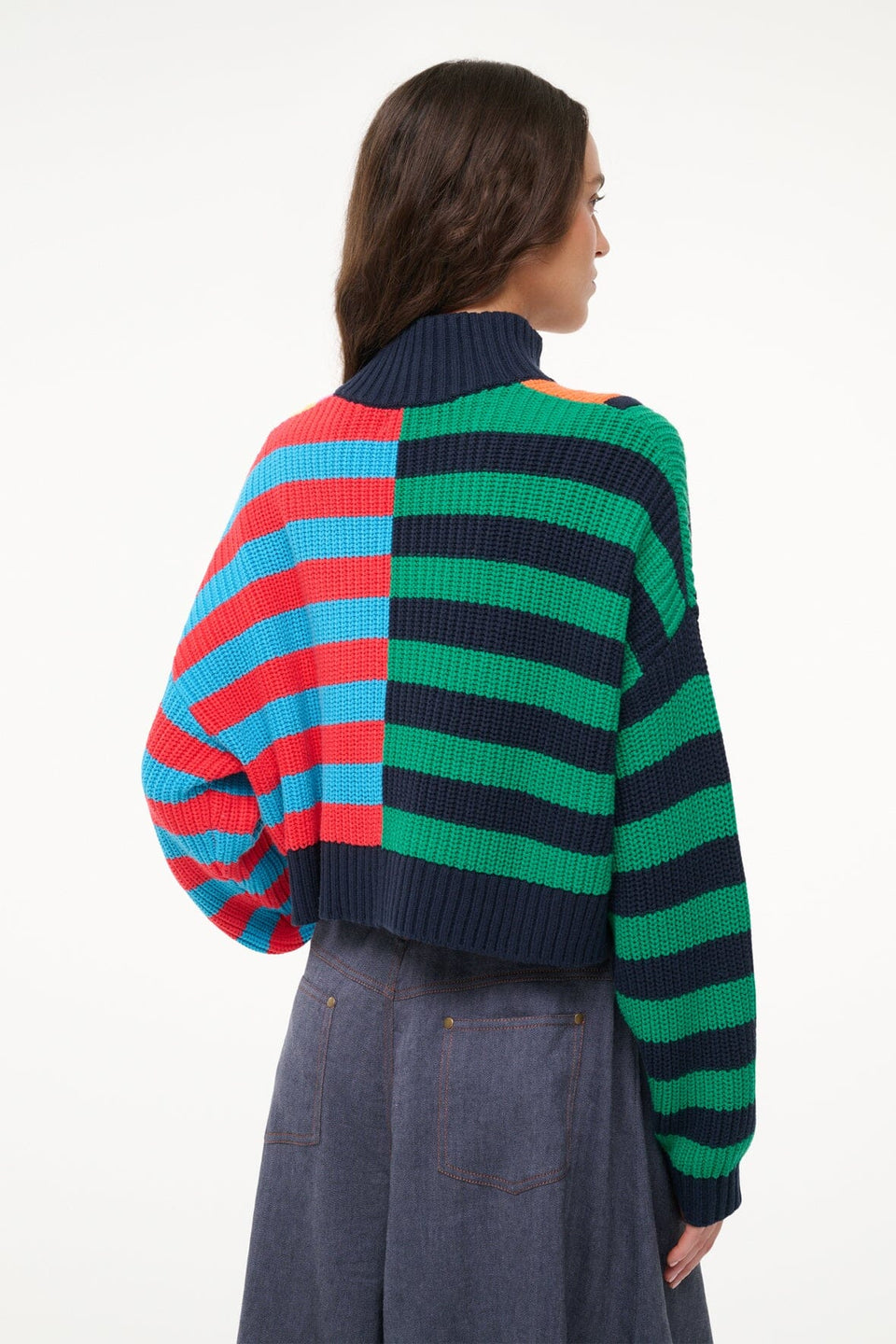 CROPPED HAMPTON SWEATER CABANA STRIPE MULTI