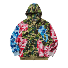 BAPE ABC Camo Patchwork Relaxed Fit Zip Hoodie Multicolor