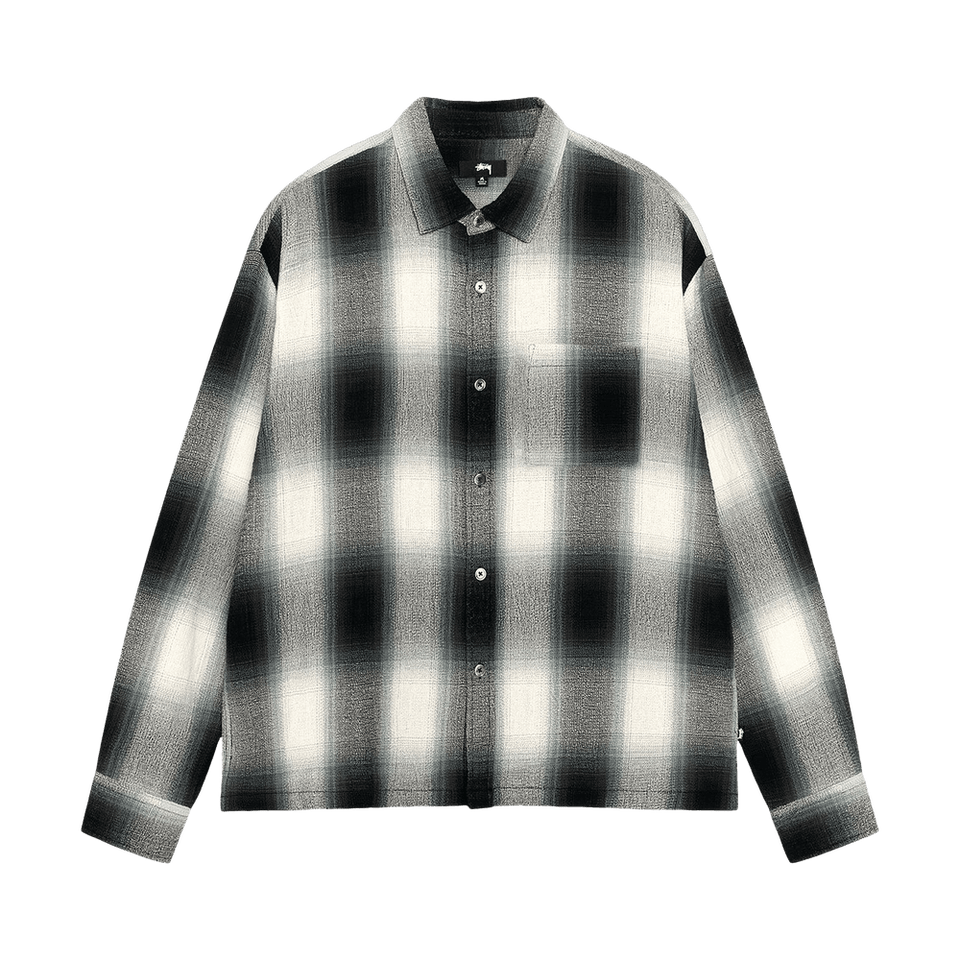 Stussy Loose Weave Plaid Shirt Grey