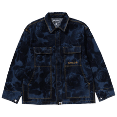 BAPE Floral Camo Jacquard 13Oz Denim Work Jacket Navy