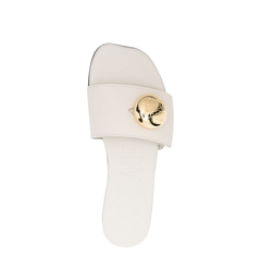 Pebble Slide in Soft Calfskin White