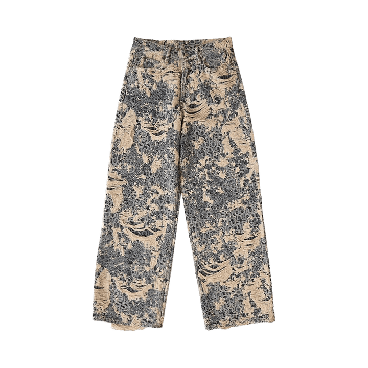 Acne Studios 1981 Fit Denim Distressed Monogram Jeans Mid Blue