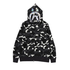 BAPE City Camo Shark Full Zip Hoodie Black