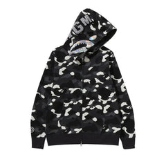 BAPE City Camo Shark Full Zip Hoodie Black