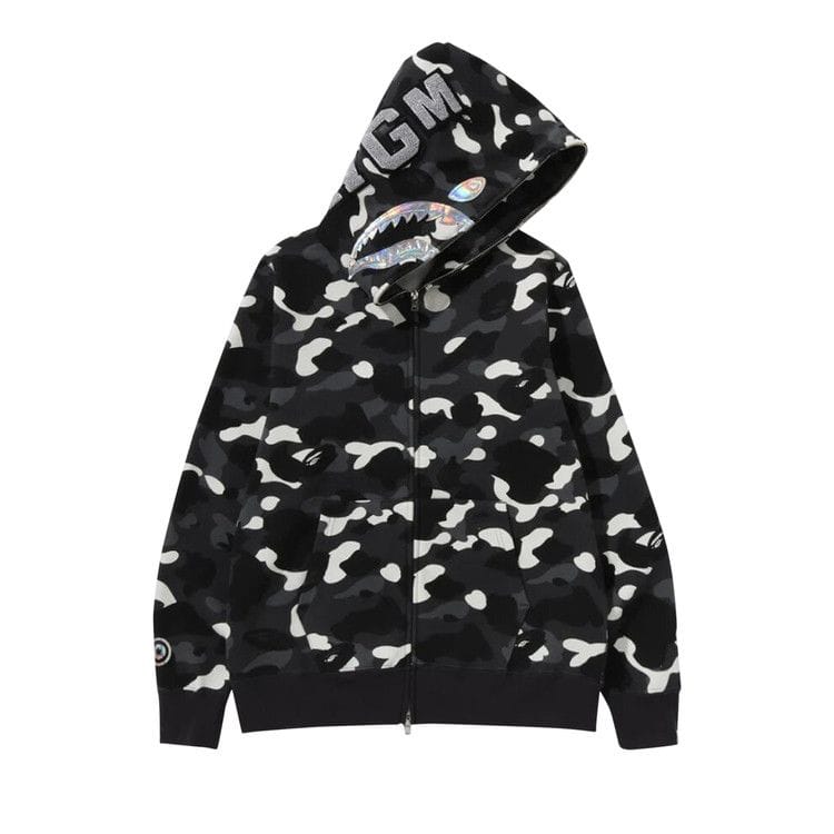 BAPE City Camo Shark Full Zip Hoodie Black