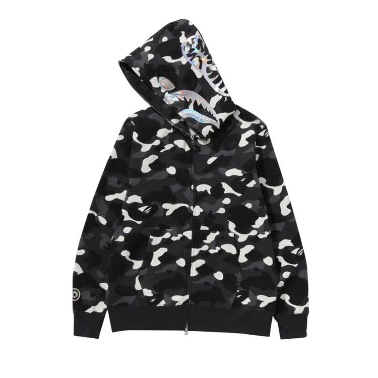 BAPE City Camo Shark Full Zip Hoodie Black