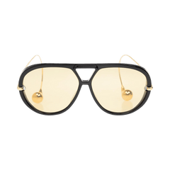 Bottega Veneta Aviator Sunglasses Black/Gold/Yellow