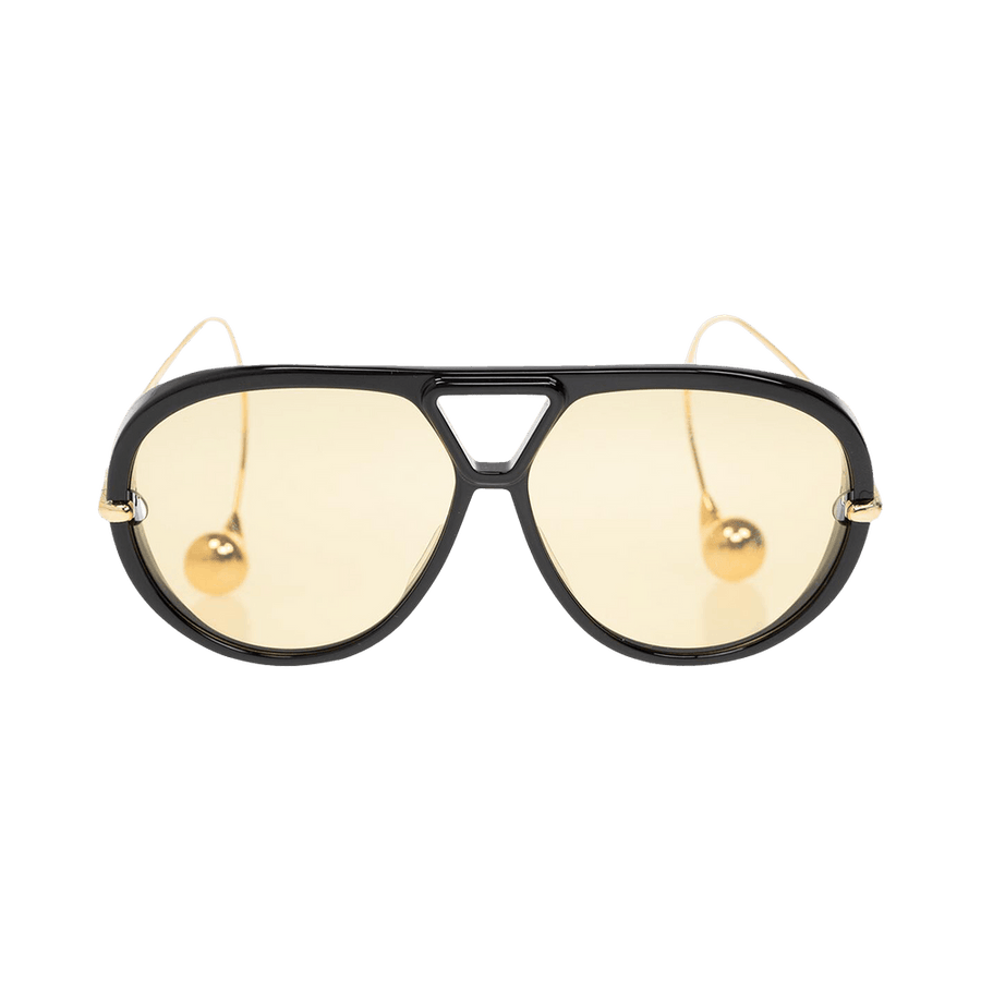 Bottega Veneta Aviator Sunglasses Black/Gold/Yellow