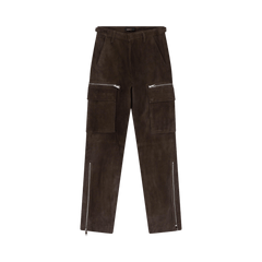 PURPLE BRAND Suede Zip Cargo Pant Brown