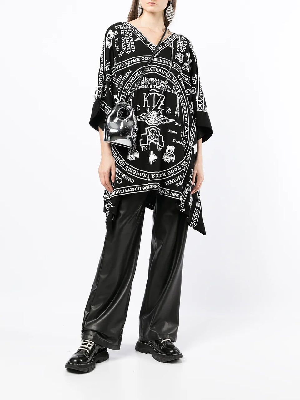 church print kaftan shirt