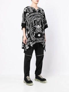 church print kaftan shirt