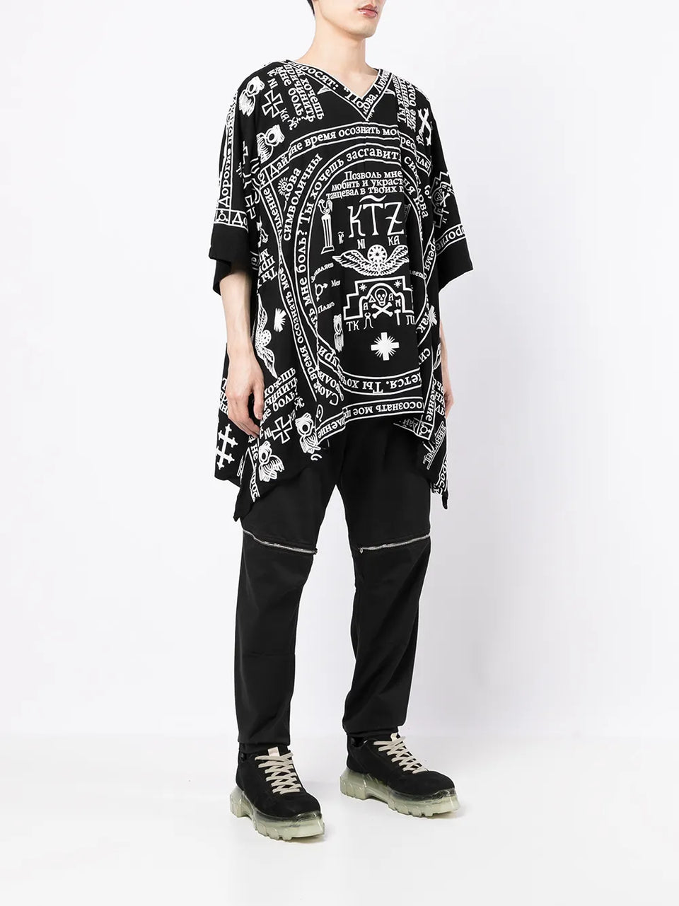 church print kaftan shirt