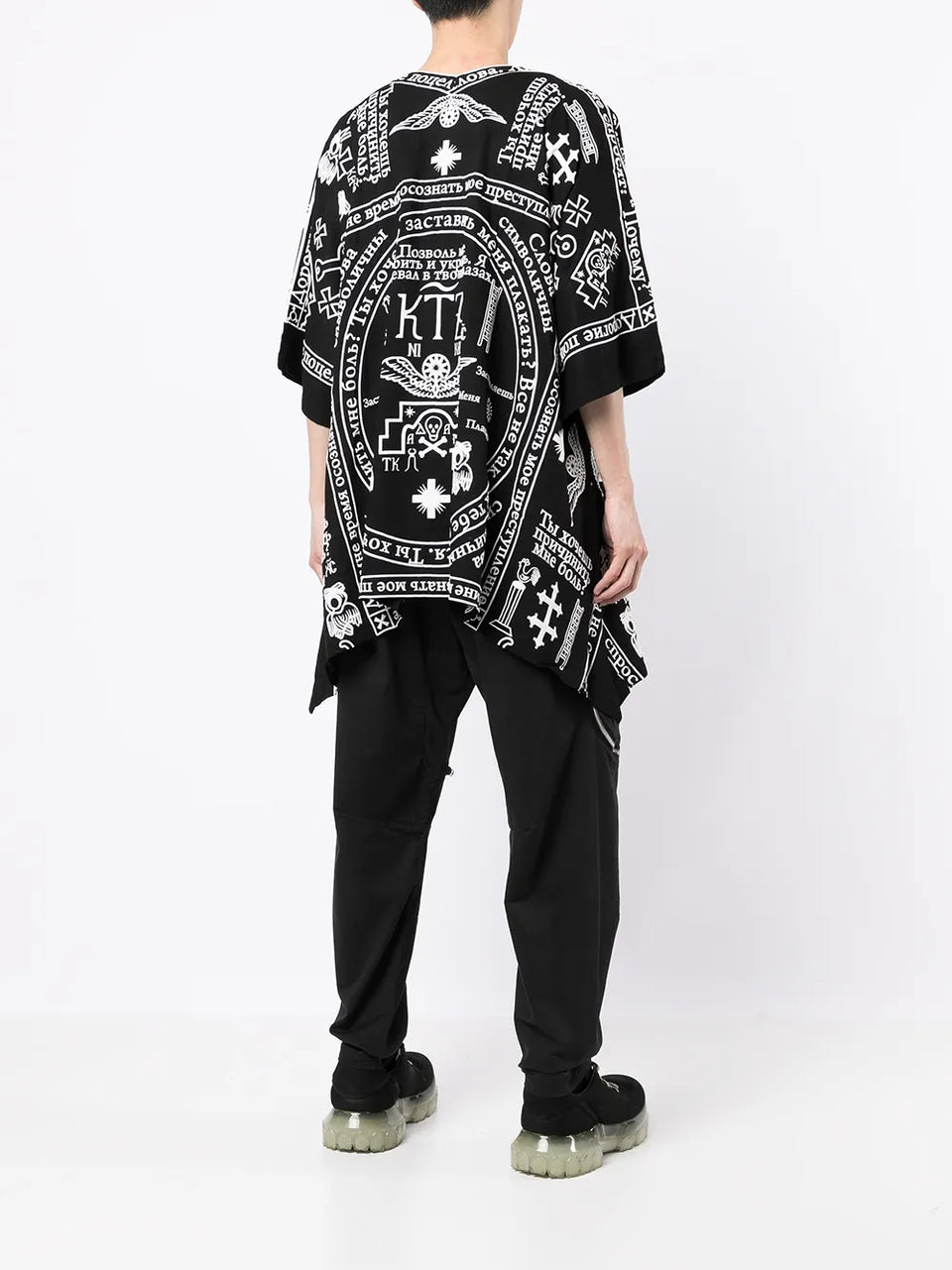 church print kaftan shirt