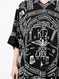 church print kaftan shirt