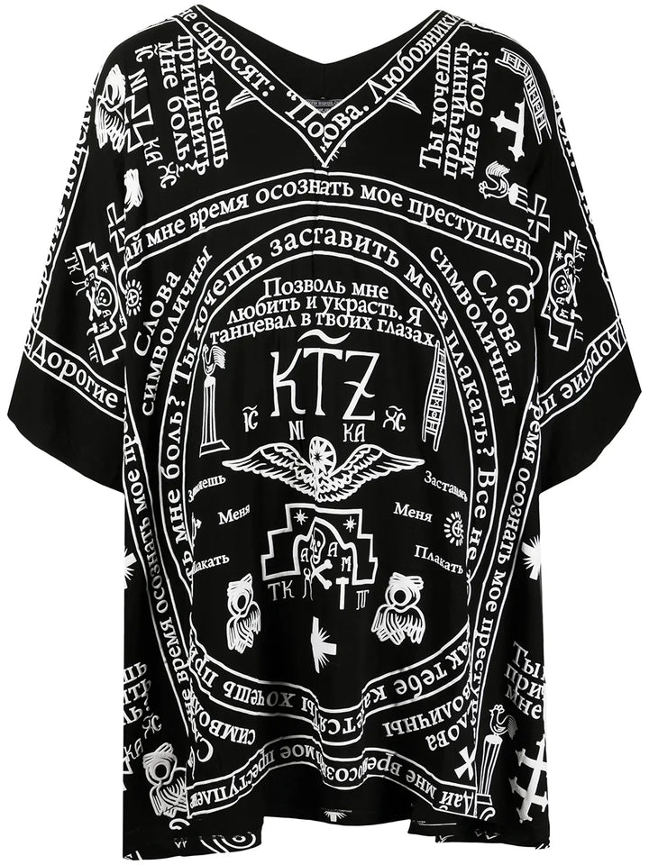 church print kaftan shirt