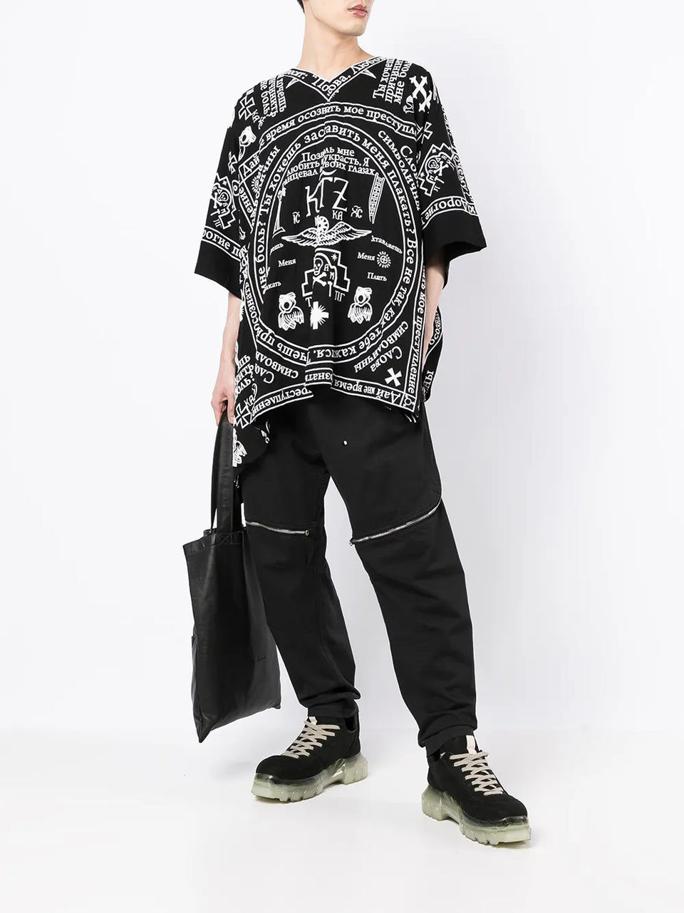 church print kaftan shirt