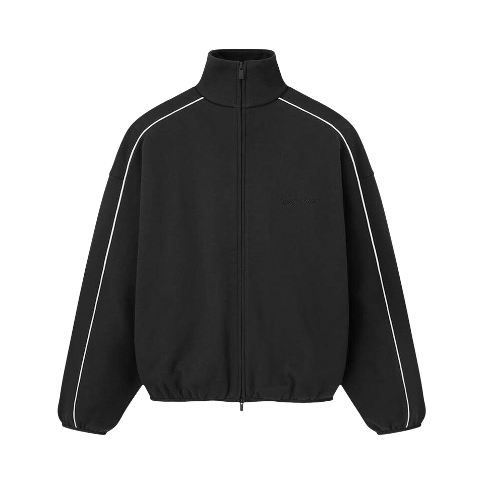 Fear of God Essentials Modern Track Jacket With Piping Jet Black/Cloud White