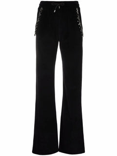 Crystal Chain velvet track pants