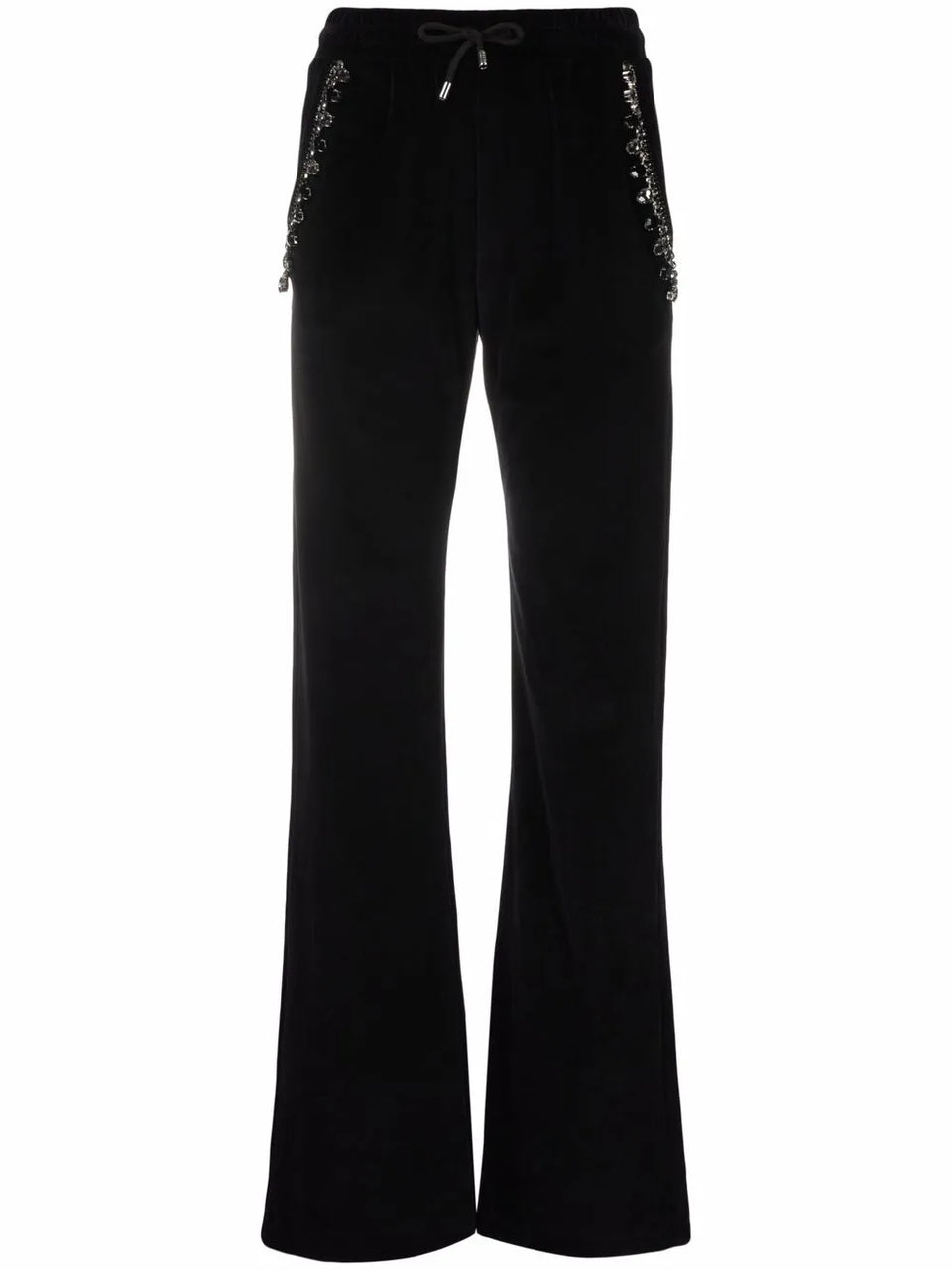 Crystal Chain velvet track pants