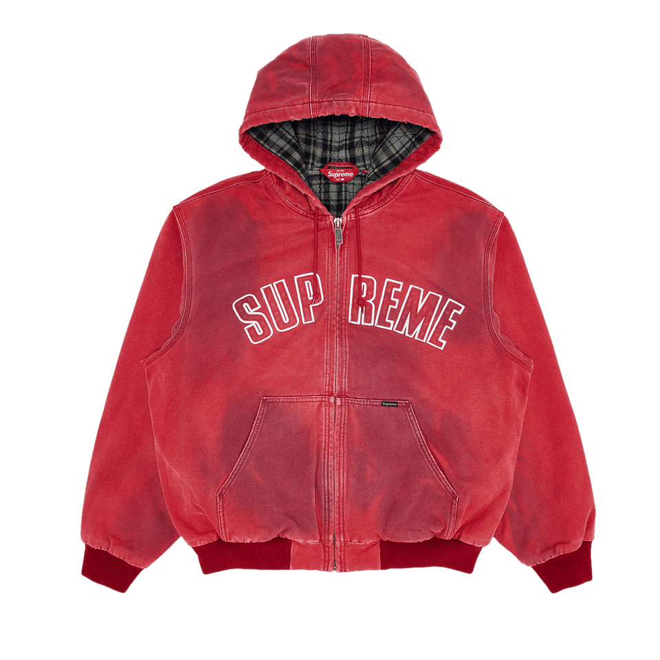 Supreme Reflective Arc Hooded Work Jacket Red