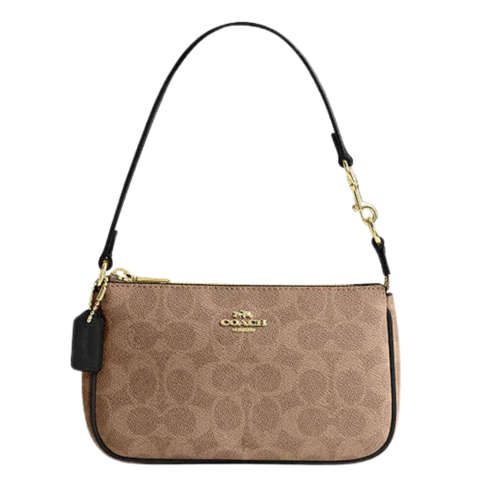 Coach Nolita 19 In Signature Canvas Signature Canvas-Gold-Tan-Black