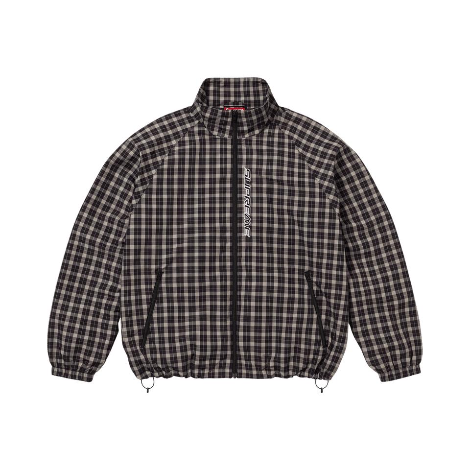 Supreme Plaid Track Jacket Black