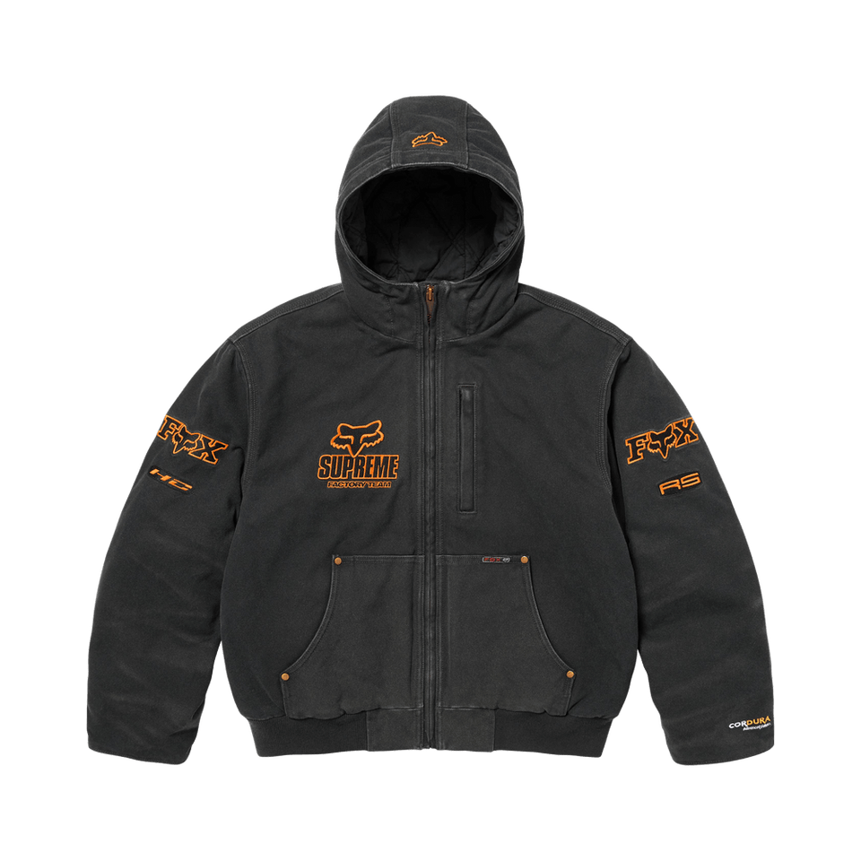 Supreme x Fox Racing Hooded Work Jacket Black