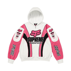 Supreme x Fox Racing Zip Up Hoodie White