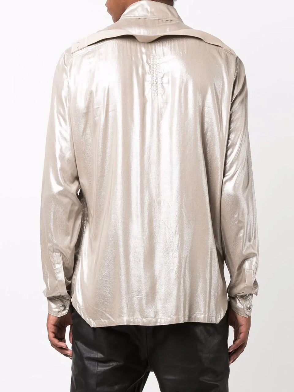 coated button-up shirt