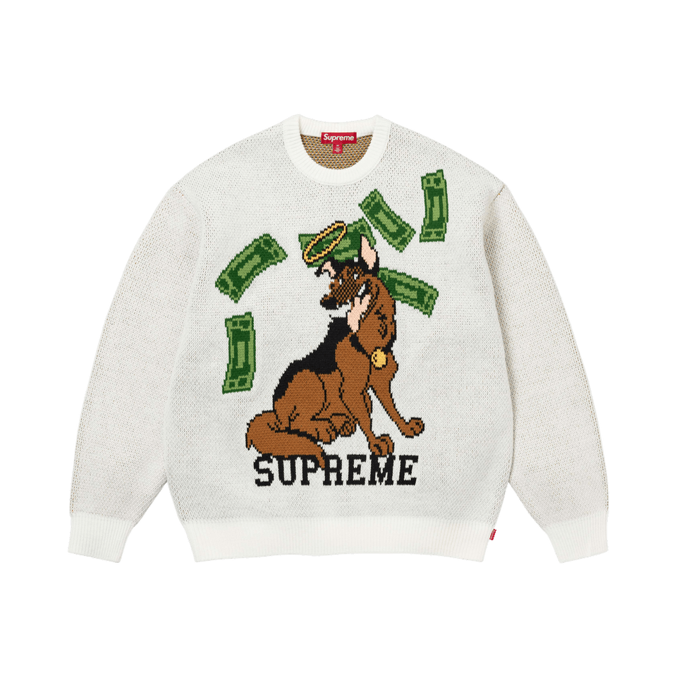 Supreme All Dogs Go To Heaven Sweater White