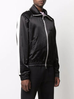 zip-up satin track jacket
