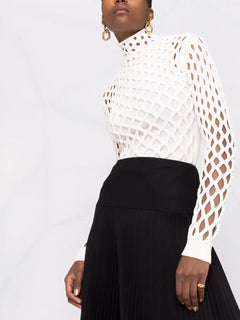 cut-out knitted jumper