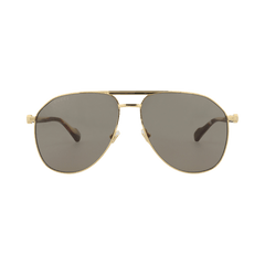 Gucci Aviator-Frame Metal Sunglasses Gold Brown