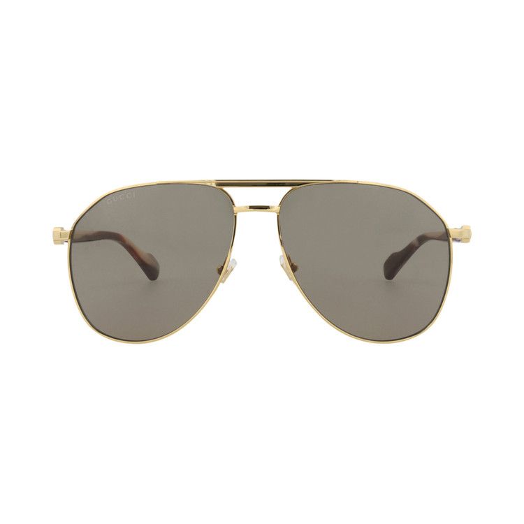 Gucci Aviator-Frame Metal Sunglasses Gold Brown