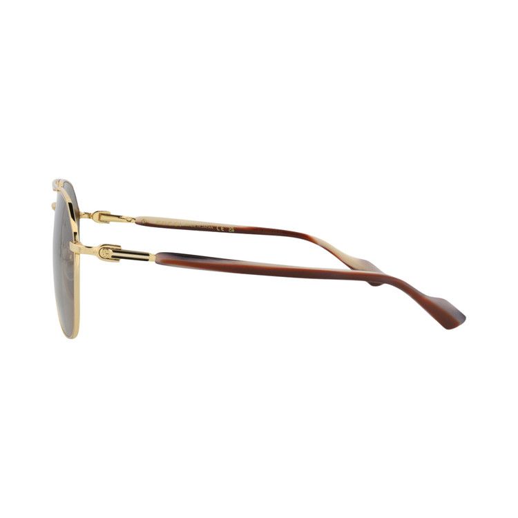 Gucci Aviator-Frame Metal Sunglasses Gold Brown