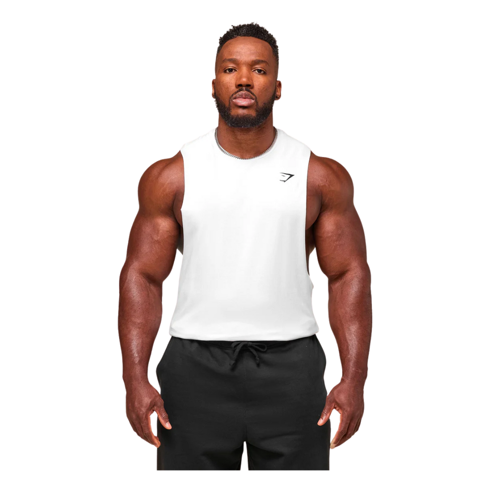 Gymshark Critical Drop Arm Tank White