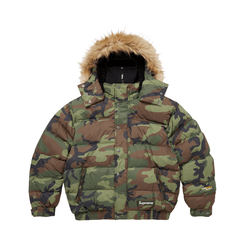 Supreme Facemask 700-Fill Down Puffer Jacket Woodland Camo