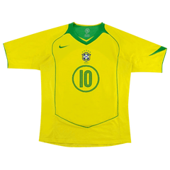 Nike Brazil 2004 T90 Reissue Jersey Ronaldinho 10 Opti Yellow/Apple Green