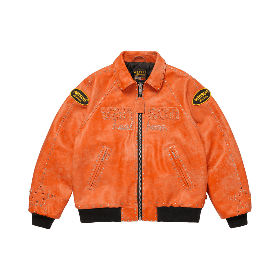 Supreme x Vanson Leathers x B.B. Simon Jacket Orange