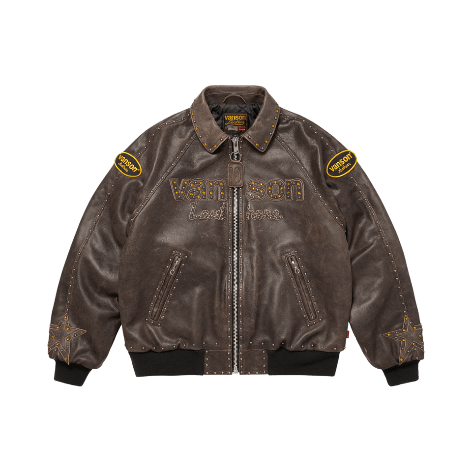 Supreme x Vanson Leathers x B.B. Simon Jacket Brown