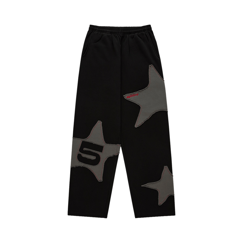 Sp5der Big Star Wide Leg Sweatpant Black