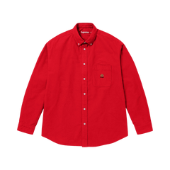 Supreme Loose Fit Flannel Oxford Shirt Red