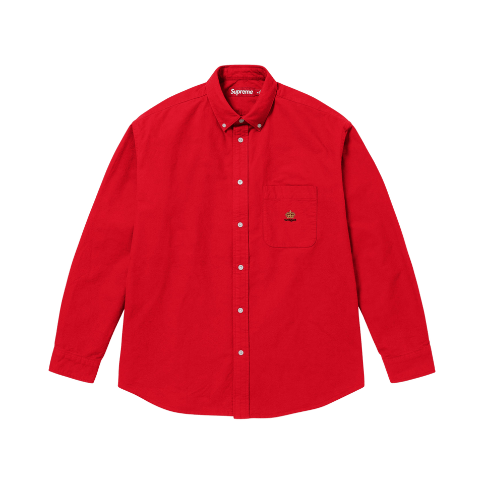 Supreme Loose Fit Flannel Oxford Shirt Red