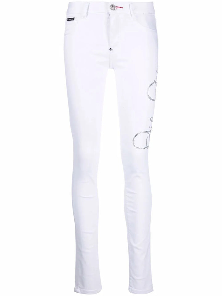Signature embellished skinny jeans